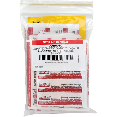 SmartCompliance&reg; Refill Adhesive Bandages, Assorted, Fabric/Plastic, Non-Sterile Sécurité Médic