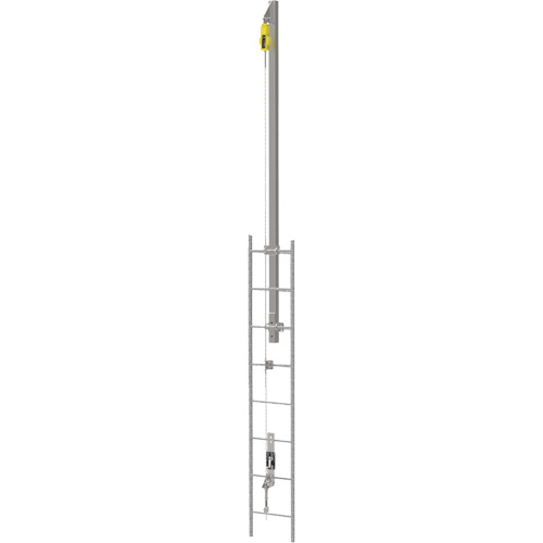 Latchways&reg; Vertical Ladder Lifeline with SRL Ladder Extension Post Kit, Stainless Steel Sécurité Médic