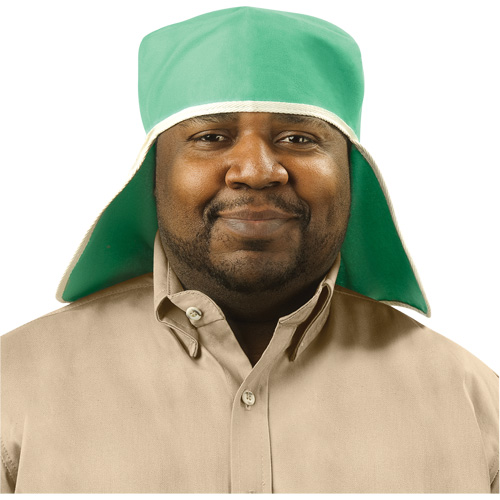 Chapeau avec couvre-nuque en coton ignifug&eacute; Weldlite, Taille unique, Vert Sécurité Médic