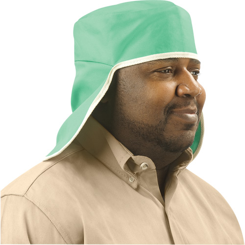 Chapeau avec couvre-nuque en coton ignifug&eacute; Weldlite, Taille unique, Vert Sécurité Médic