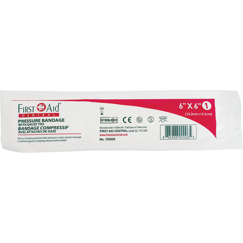 Sterile Compress Pressure Bandage, 6" L x 6" W Sécurité Médic