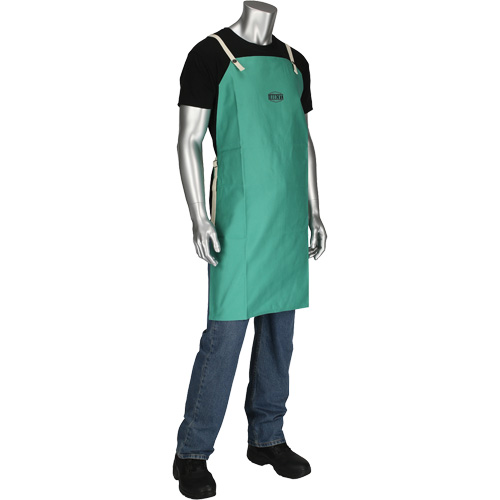 Dynamic Ironcat&reg; FR Cotton Sateen Apron, Bib, Green Sécurité Médic
