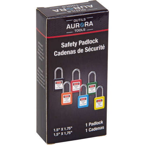 Verrouillage pour les consignations, Cadenas de s&eacute;curit&eacute;, Cl&eacute;s diff&eacute;rentes, Thermoplastique, Largeur de 1-1/2" Sécurité Médic