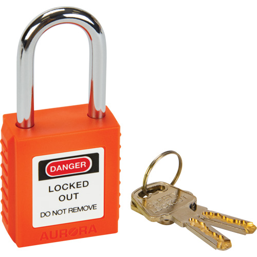 Verrouillage pour les consignations, Cadenas de s&eacute;curit&eacute;, Cl&eacute;s diff&eacute;rentes, Thermoplastique, Largeur de 1-1/2" Sécurité Médic