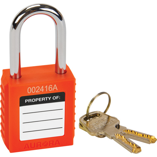 Verrouillage pour les consignations, Cadenas de s&eacute;curit&eacute;, Cl&eacute;s diff&eacute;rentes, Thermoplastique, Largeur de 1-1/2" Sécurité Médic
