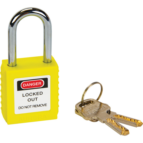 Verrouillage pour les consignations, Cadenas de s&eacute;curit&eacute;, Cl&eacute;s diff&eacute;rentes, Thermoplastique, Largeur de 1-1/2" Sécurité Médic