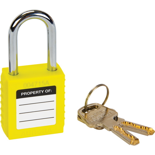 Verrouillage pour les consignations, Cadenas de s&eacute;curit&eacute;, Cl&eacute;s diff&eacute;rentes, Thermoplastique, Largeur de 1-1/2" Sécurité Médic