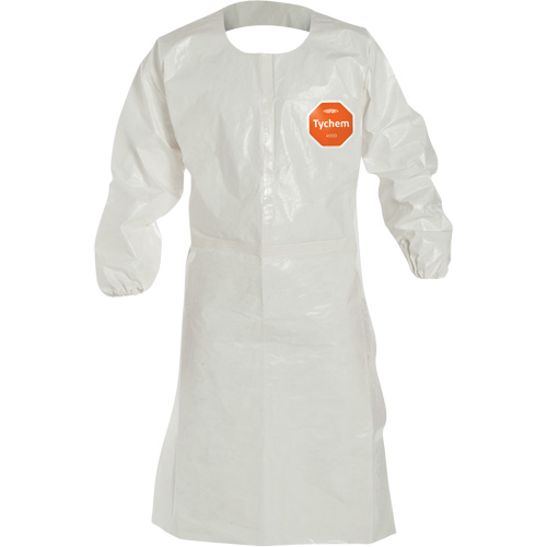 Disposable Sleeved Apron, Tychem&reg; 4000, White, 44" L Sécurité Médic