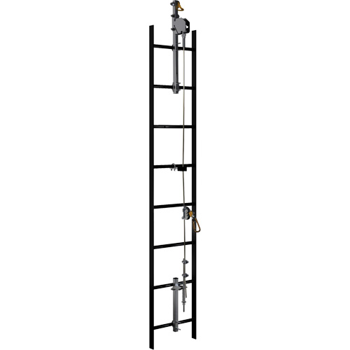 Syst&egrave;me de s&eacute;curit&eacute; verticale &agrave; c&acirc;ble Lad-Saf, Acier inoxydable Sécurité Médic