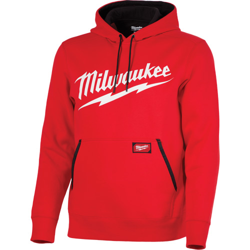 Chandail &agrave; capuchon de poids moyen avec logo Milwaukee, Hommes, Petit, Rouge Sécurité Médic