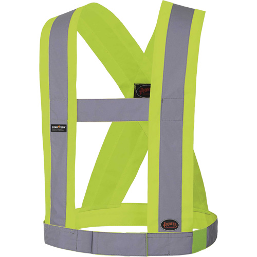 5492 Bretelles de s&eacute;curit&eacute; r&eacute;glable de 4" de large, R&eacute;pond ou surpasse la norme CSA Z96 classe 2 - niveau 2, Jaune lime haute visibilit&eacute;, Couleur r&eacute;fl&eacute;chissante Argent, Taille unique Sécurité Médic