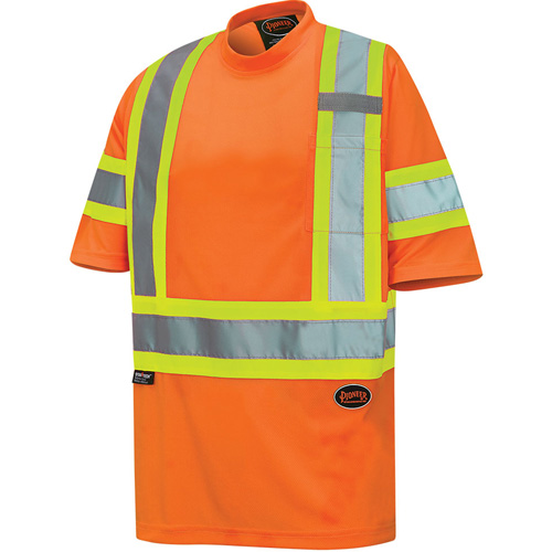 6970 T-shirt de s&eacute;curit&eacute; en il-de-perdrix, Polyester, T-petit, Orange haute visibilit&eacute; Sécurité Médic