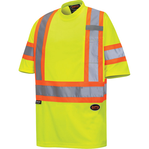 6971 T-shirt de s&eacute;curit&eacute; en il-de-perdrix, Polyester, T-petit, Jaune lime haute visibilit&eacute; Sécurité Médic