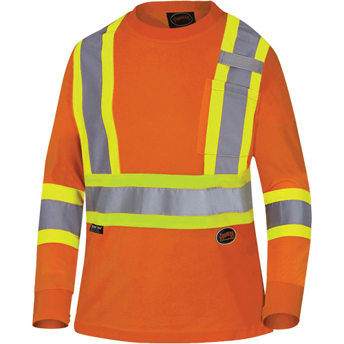 6968 T-shirt de s&eacute;curit&eacute; en il-de-perdrix pour femme, Polyester, T-petit, Orange haute visibilit&eacute; Sécurité Médic