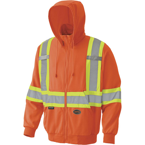 6940 Chandail capuche &agrave; fermeture &eacute;clair, Petit, Orange haute visibilit&eacute; Sécurité Médic