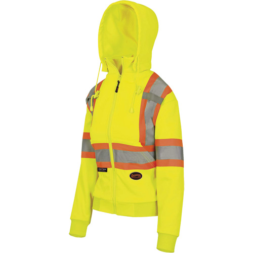 6925W Chandail &agrave; capuche avec fermeture &eacute;clair pour femme, T-petit, Jaune haute visibilit&eacute; Sécurité Médic