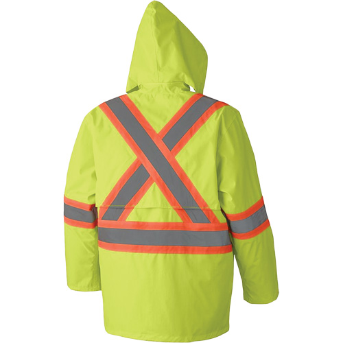 5609 210D Waterproof Rain Suit, Polyester/PVC, X-Small, High Visibility Lime-Yellow Sécurité Médic