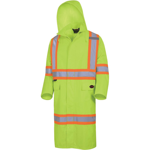 5631 The Rock 300D Waterproof Long Coat, Polyester, Small, High Visibility Lime-Yellow Sécurité Médic