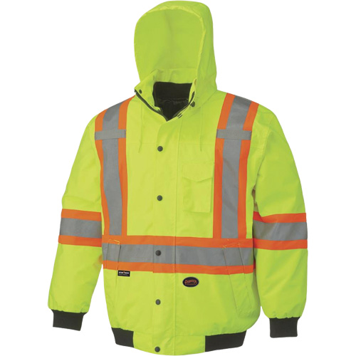 5023 Waterproof 7-in-1 Bomber Jacket, Polyester, High Visibility Lime-Yellow, Small Sécurité Médic