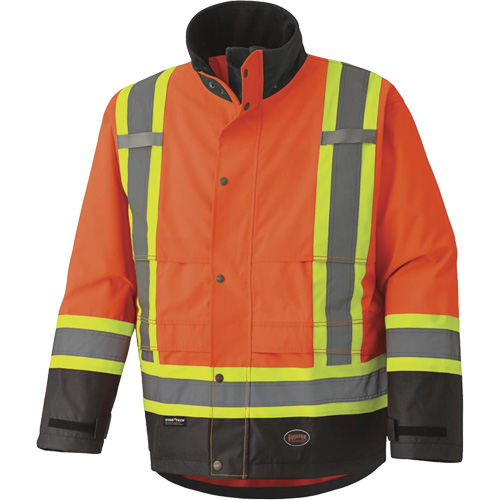 5400 Veste de s&eacute;curit&eacute; imperm&eacute;able 300D Trilobal antid&eacute;chirure, Polyester, Noir/Orange haute visibilit&eacute;, Petit Sécurité Médic