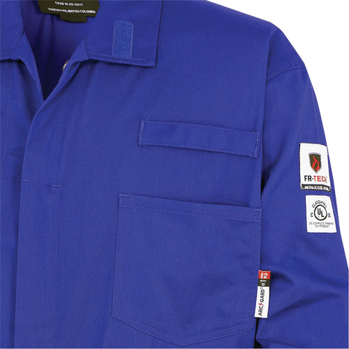 7779 Combinaison ignifuge r&eacute;sistant aux arcs &eacute;lectriques FR-Tech 88/12, Taille 36, Bleu royal Sécurité Médic