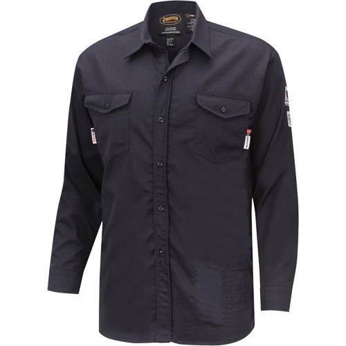 7742 FR-Tech&reg; Flame-Resistant Safety Shirt, Small, Navy Blue Sécurité Médic