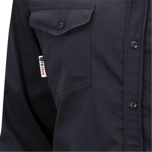 7742 FR-Tech&reg; Flame-Resistant Safety Shirt, Small, Navy Blue Sécurité Médic