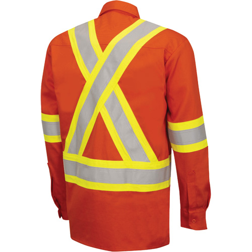7743 FR-Tech&reg; Flame-Resistant Safety Shirt, Small, High Visibility Orange Sécurité Médic