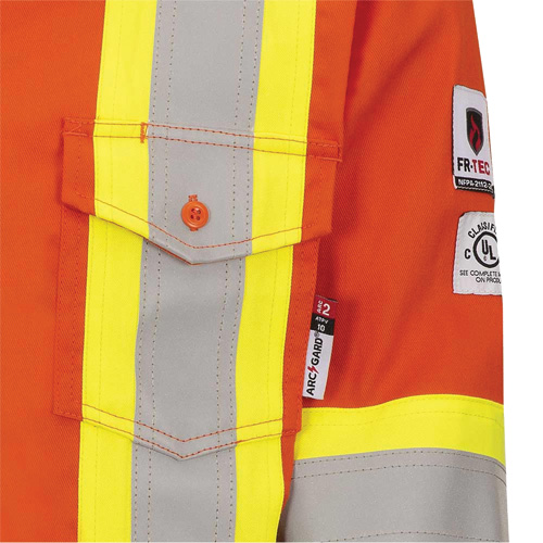 7743 FR-Tech&reg; Flame-Resistant Safety Shirt, Small, High Visibility Orange Sécurité Médic