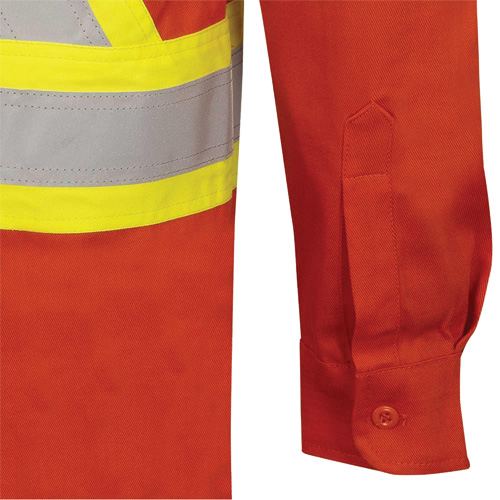 7743 FR-Tech&reg; Flame-Resistant Safety Shirt, Small, High Visibility Orange Sécurité Médic