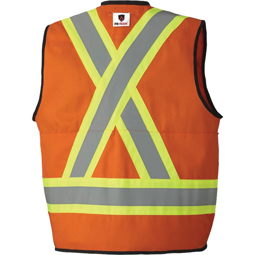 7732 Veste d'arpenteur ignifuge et r&eacute;sistant aux arcs &eacute;lectriques FR-Tech, Petit, Orange haute visibilit&eacute;, 9,7 cal/cm² Sécurité Médic