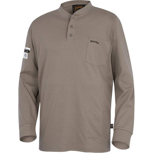331 Chandail Henley en tricot interlock ignifuge, Petit, Beige Sécurité Médic