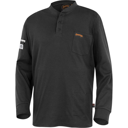 332 FR Interlock Henley Shirt, Small, Black Sécurité Médic