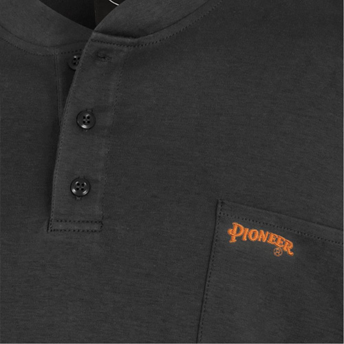 332 FR Interlock Henley Shirt, Small, Black Sécurité Médic