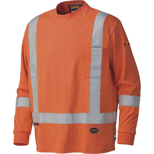 339SFA Flame-Resistant Long-Sleeved Safety Shirt, Small, High Visibility Orange Sécurité Médic