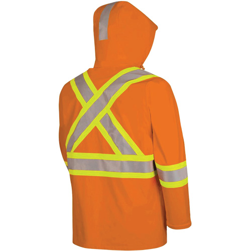5880 Manteau de pluie ignifuge et protection contre les &eacute;clats d'arc &eacute;lectrique, T-petit, Orange haute visibilit&eacute;, 10 cal/cm² Sécurité Médic