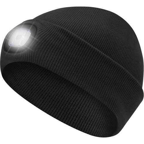 5678 Knit Toque with LED Headlight, Fleece Lining, One Size, Black Sécurité Médic