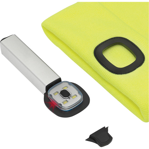 5676 Knit Toque with LED Headlight, Fleece Lining, One Size, High Visibility Yellow Sécurité Médic