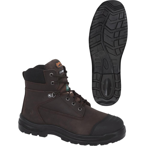 1026 Bottes de travail 6" marron, Cuir, Embout Acier, Taille 10 Sécurité Médic