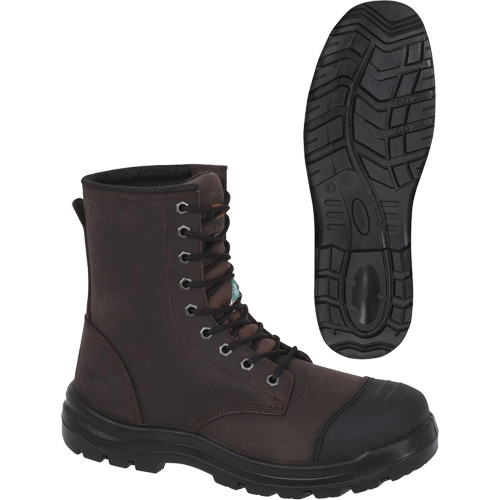 1028 Bottes de travail 8" marron, Cuir, Embout Acier, Taille 10 Sécurité Médic