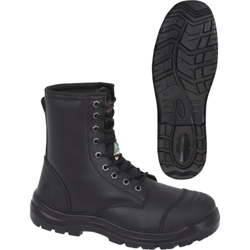 1027 Bottes de travail 8" noires, Cuir, Embout Acier, Taille 10 Sécurité Médic