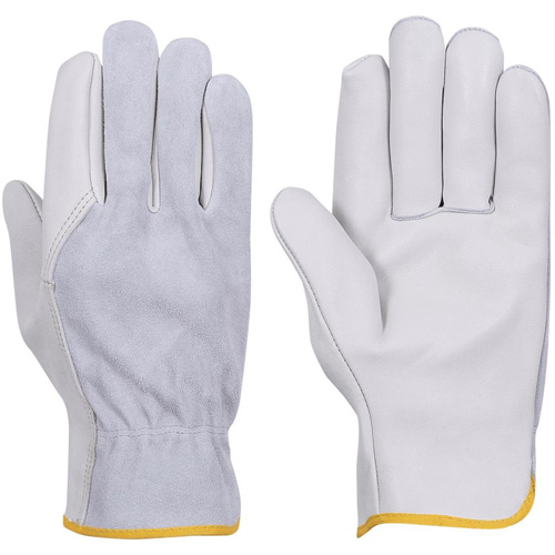 535G Gants de chauffeur beige, Petit, Paume en Cuir fleur de vache Sécurité Médic