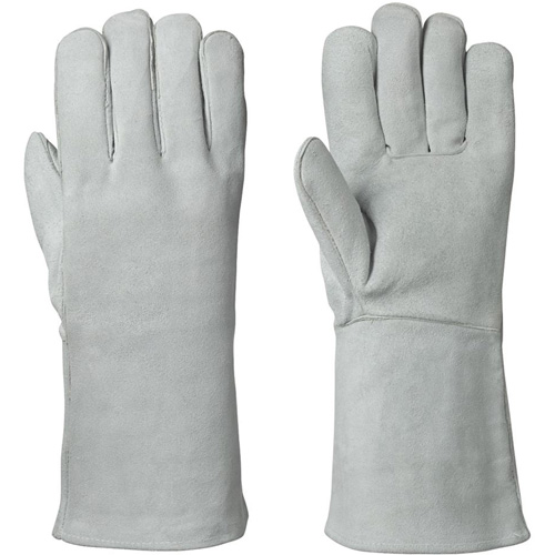 830 Gants de soudeur doubl&eacute;s en molleton, Cuir de vache refendu, Taille Moyen Sécurité Médic