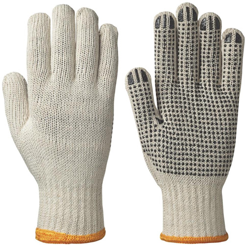 501 Gants tricot&eacute;s &agrave; points sur la paume, Poly/coton, Grand Sécurité Médic