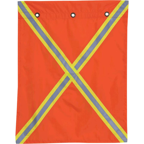 353 Drapeau avec bande r&eacute;fl&eacute;chissante, Polyester Sécurité Médic