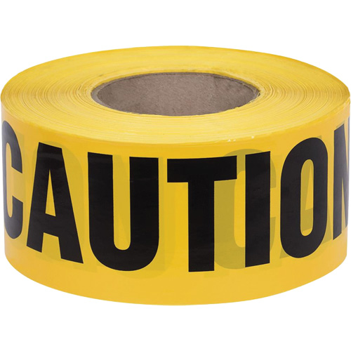 387 Caution Tape, English, 3" W x 1000' L, 1.5 mils, Black on Yellow Sécurité Médic