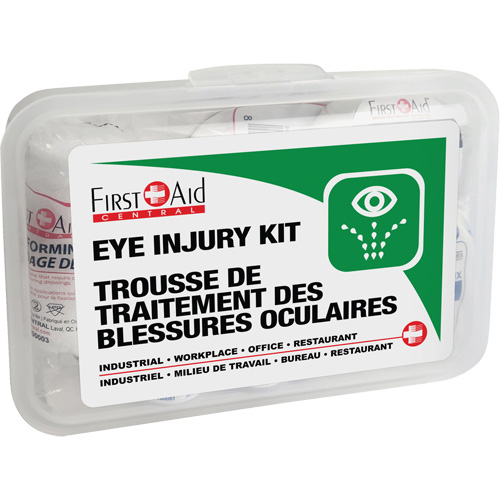 Ensemble pour les l&eacute;sions oculaires, Boîte en plastique Sécurité Médic
