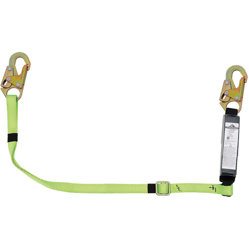 SA-5400-6A Adjustable Shock Absorbing Lanyard, 6', Snap Hook Center, Snap Hook Leg Ends, Polyester Sécurité Médic