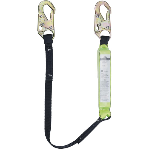 SA-6400-4 Shock Absorbing Lanyard, 4', Snap Hook Center, Snap Hook Leg Ends, Polyester Sécurité Médic