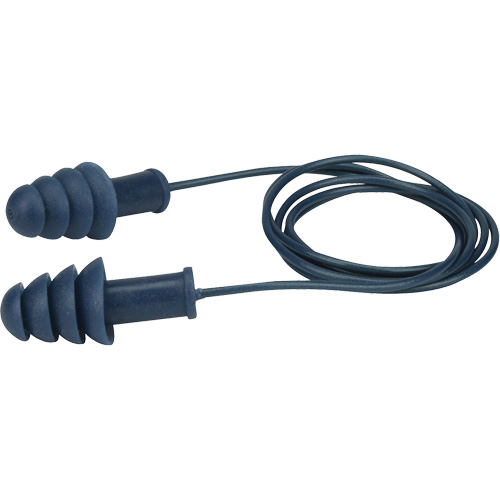 Metal-Detectable Reusable TPR Earplugs, Corded, Bulk - Box, 27 dB NRR, One-Size Sécurité Médic